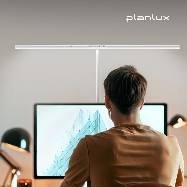 플랜룩스 책상 스탠드 LED 와이드 모티프로 클램프 모니터 공부 시력보호 조명 독서등