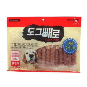 핫도그 수제간식 도그빼로 오리고기칼슘껌, 420g, 1개