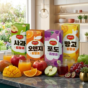 델몬트 드링크 주스 오렌지 포도 사과 망고 190ml 32팩 팩음료