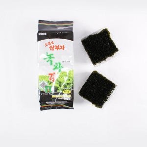 소문난삼부자 삼부자 녹차 식탁김 도시락김 40g x 20봉 (박스) - 국산 원초 사용 들기름 국산 재래김