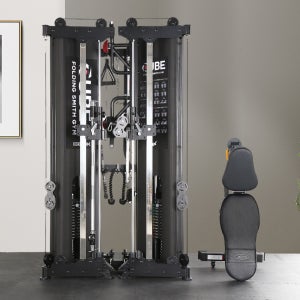 바디엑스 폴딩 큐브 스미스머신 60KG 블럭형 케이블머신 멀티 가정용 홈짐 하프랙 접이식