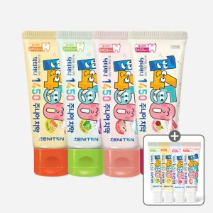 (4개입) 제니튼 닥터제니 1450고불소 주니어치약 60g/오렌지+자두사과+샤인머스켓+라즈베리/15g 4개_랜덤증정
