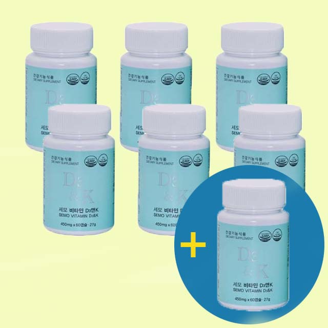 <b>세모 비타민 D3</b> 앤 K 2000IU 450mg 60캡슐 6병+1