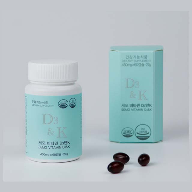 <b>세모 비타민 D3</b> 앤 K 2000IU 450mg 60캡슐 6병