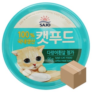 [유통기한하단표기] 사조 캣푸드 고양이캔 참치다랑어흰살, 90g, 24개