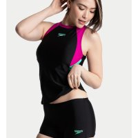 Speedo 스피도 실내 여자 체형보정 3부 반팔 투피스 수영복 81294515751