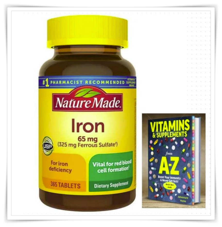 Nature Made <b>아이언 65mg</b>(황산염 325mg) 365정