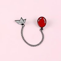 강아지일러스트금속 체인 브로치가 달린 빨간 풍선 보트, 어린이 요트 S.S.S. CeoriceJewelry 핀 가방 배낭, 사랑스러운 액세서리