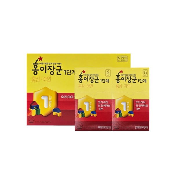 정관장 홍이장군 1단계 아이 평생면역 첫걸음 키즈홍삼 어린이영양균형 소화흡수 15ml20