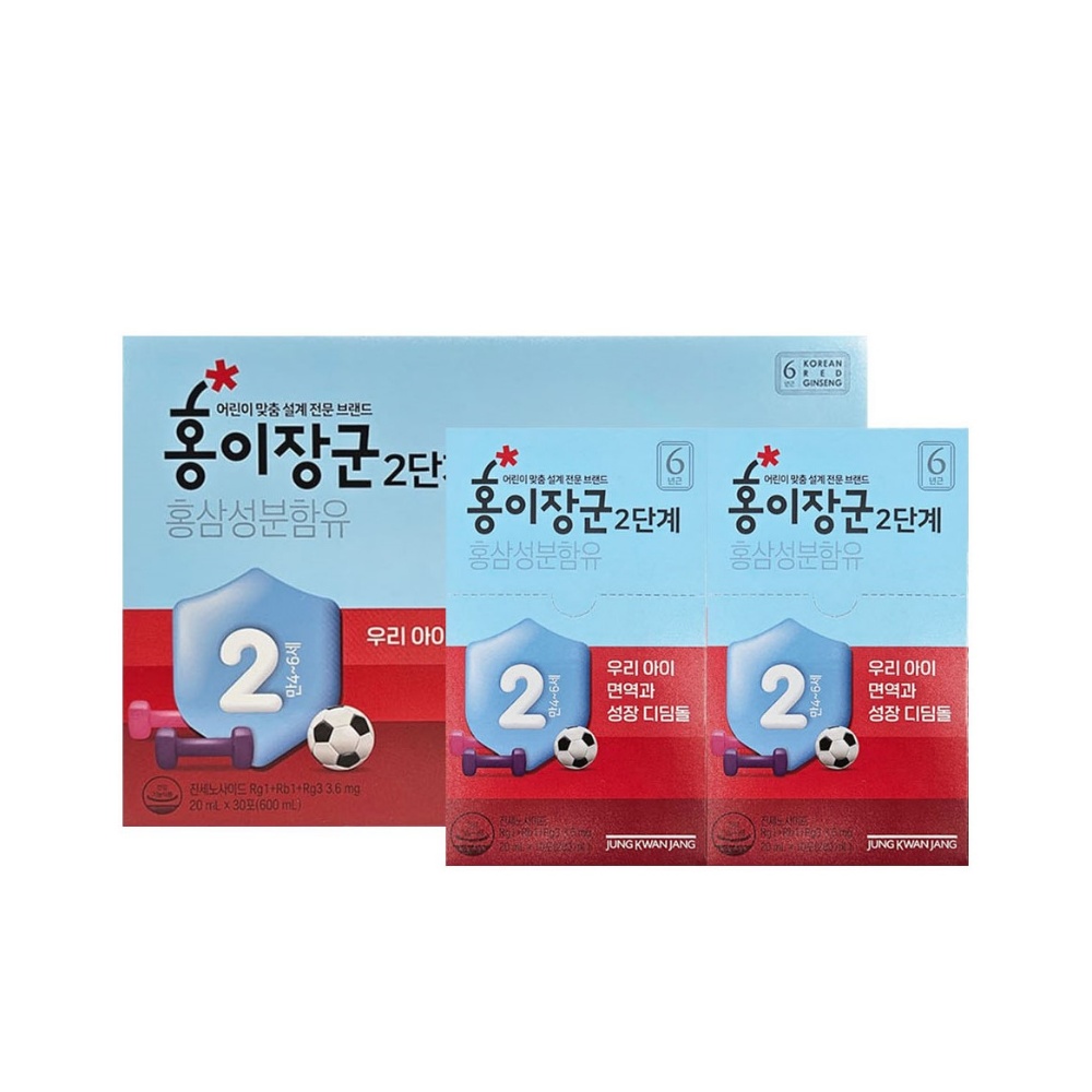 정관장 홍이장군 2단계 평생면역 지킴이 기초부터 탄탄하게 키즈홍삼 어린이균형 20ml20