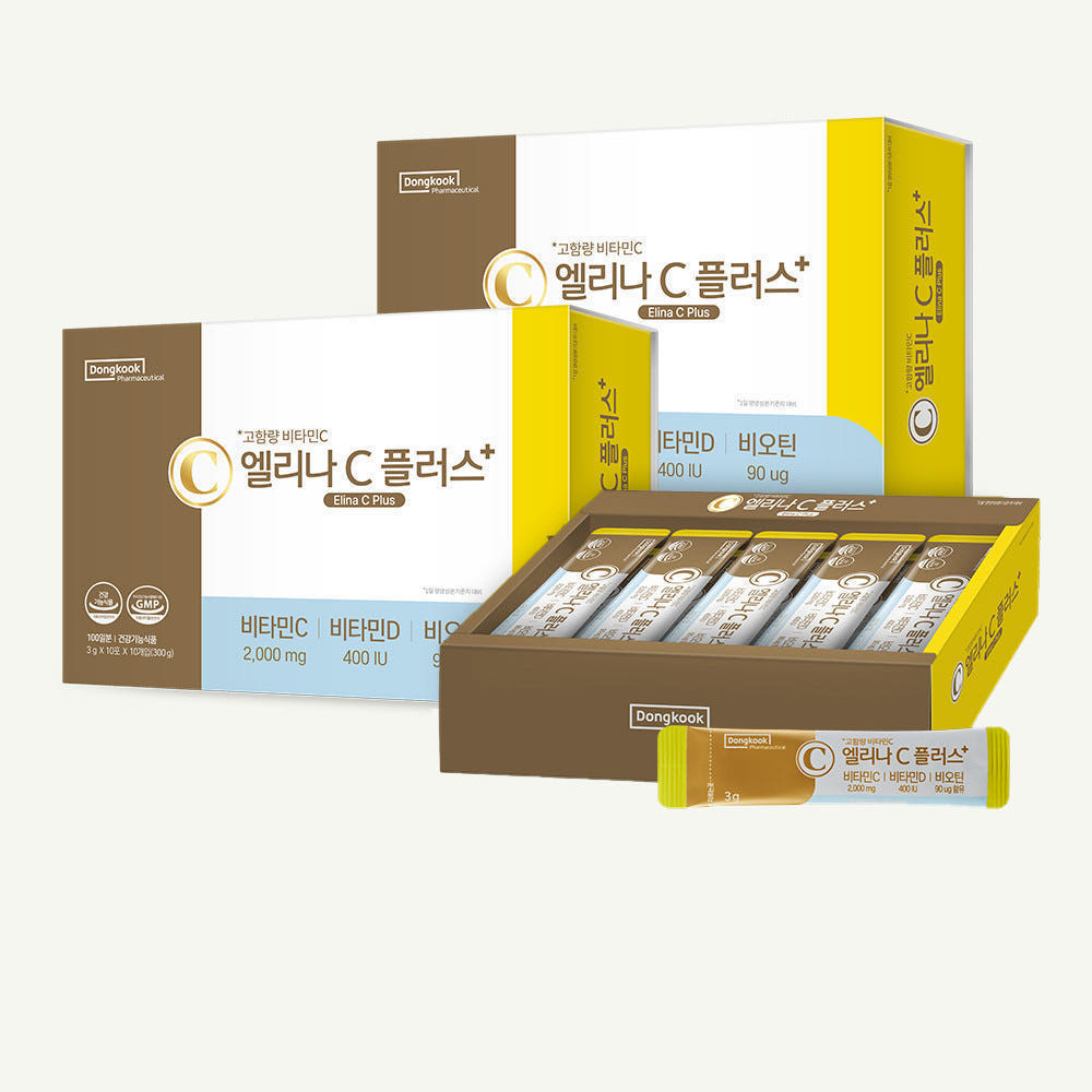 [200포] 동국제약 <b>엘리나C</b> 플러스 맛있는 고함량 비타민C 비타민D 비오틴 100포, 2개