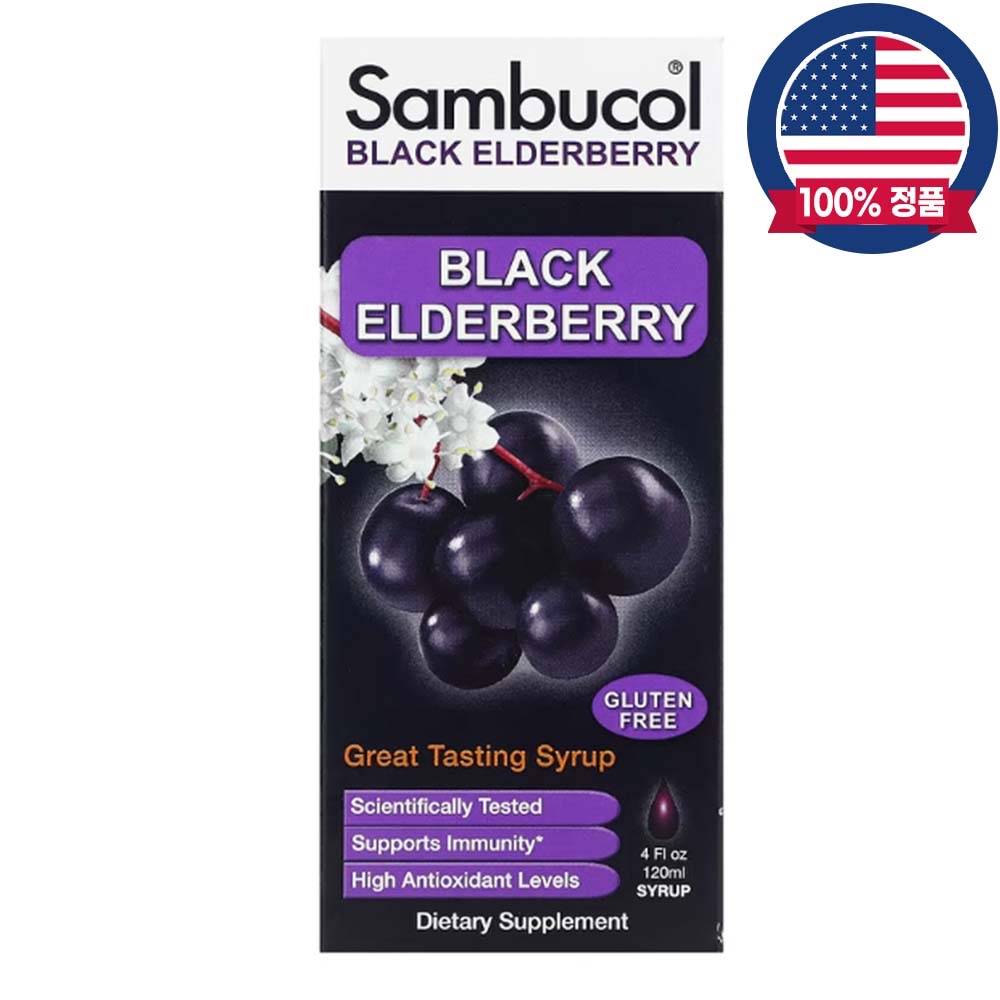 삼부콜 <b>블랙엘더베리시럽</b> 3800mg 코셔 Black Elderberry 구연산 120ml