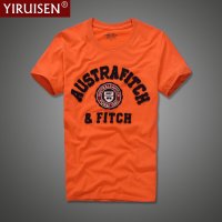 YIRUISEN 100% 코튼 반팔 티셔츠,남성 브랜드 의류,레터 아플리케 디자인,O-넥