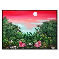 A pink chair garden OE, 썬키 작가 동물 그림 집들이 선물 에디션 인테리어 액자