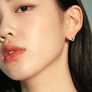 14k 네잎클로버귀걸이 데일리 큐빅 크로바 명품 클로버 금 귀걸이