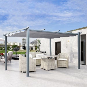 레드와이 야외 파고라 3x3m 천 레일 스카이어닝 테라스 데크 어닝 캐노피 옥상