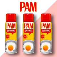 PAM 팸 오일 0칼로리기름 스프레이오일 캠핑식용유 제로칼로리 카놀라유 340g 3세트