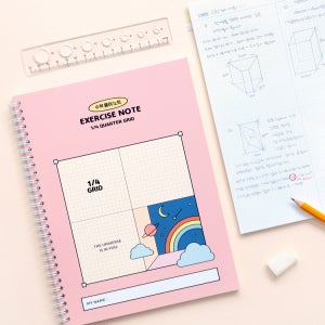 [3권SET] 인디고어린이 초등 학교생활 수학풀이노트 4분할 모눈 스프링 초등학생 시험 필기 오답 공책 학습