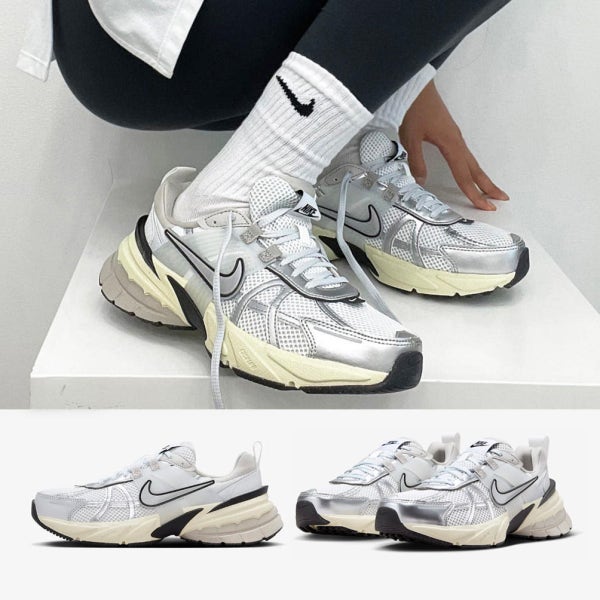 나이키 우먼스 V2K 런 테크 서밋화이트 메탈릭 실버 런닝화 가벼운 운동화