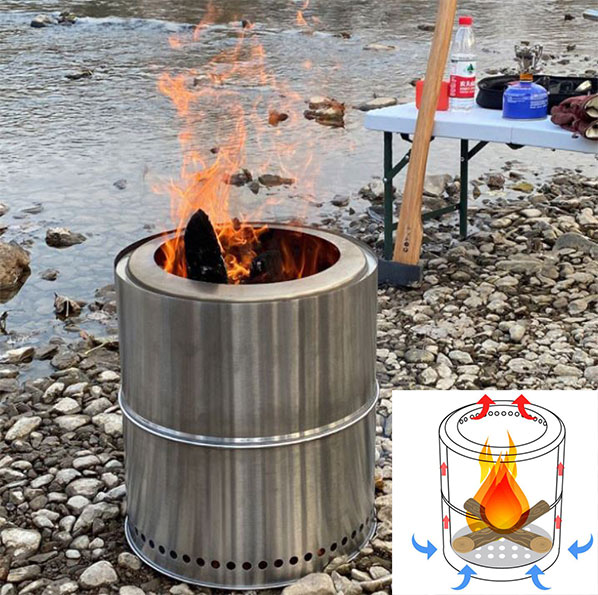 여름밤 불멍 장작 화목 화로 난로 우드 스토브 캠핑 용품 야외 스토브 화로불 캠프파이어