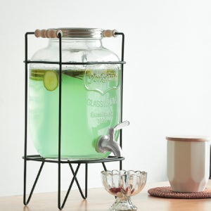 물병 물통 유리 저그 워터 디스펜서 업소용 우유 탄산음료 카페 쥬스 4L