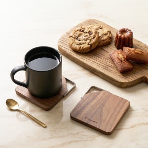 쿠지나인 프리미엄 블랙월넛 컵받침 티코스터 컵받침대 코스터 각인