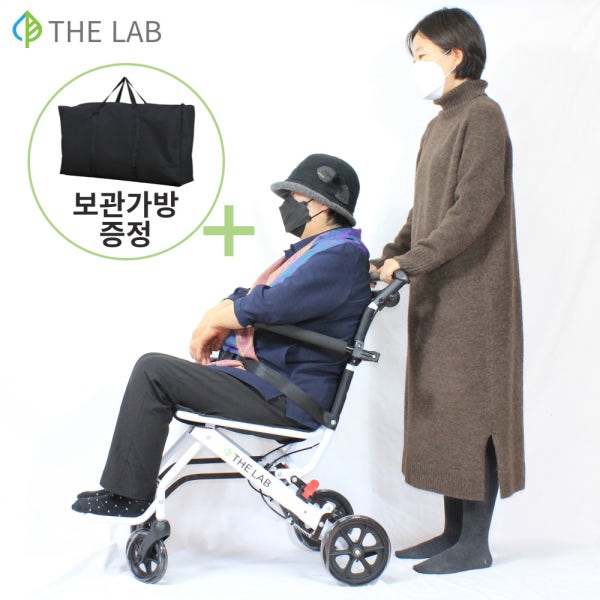 여행용 휠체어 휴대용 초 경량 접이식 실내용 가정용 7kg 노인 더랩