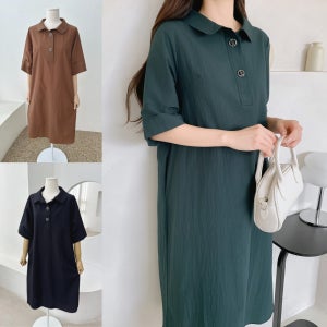 우아모 고급진 중년여성 여름 반오픈카라 롱원피스 빅사이즈 엄마옷