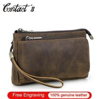 여행용지갑 Contacts Genuine Leather Male Clutch Bag Travel Men Clutch Purse Hand Bag Luxury Design Casual