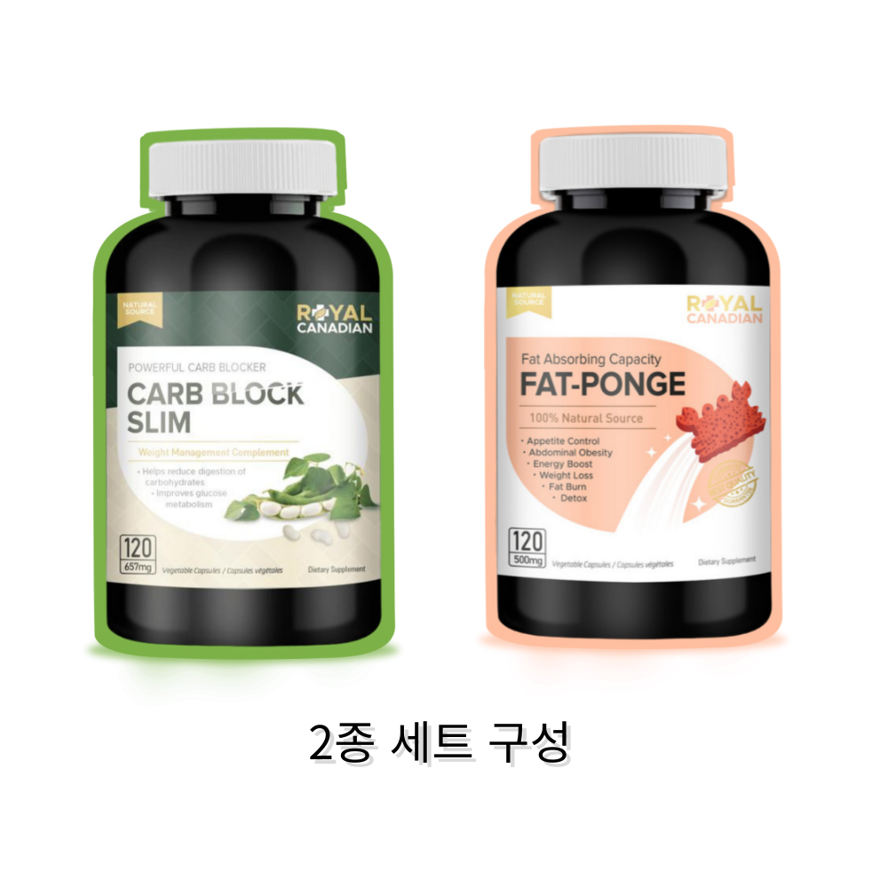 [<b>팻폰지</b> 120+카보블록 120] 로얄캐네디언 슬림 2종 세트 240캡슐, 1개