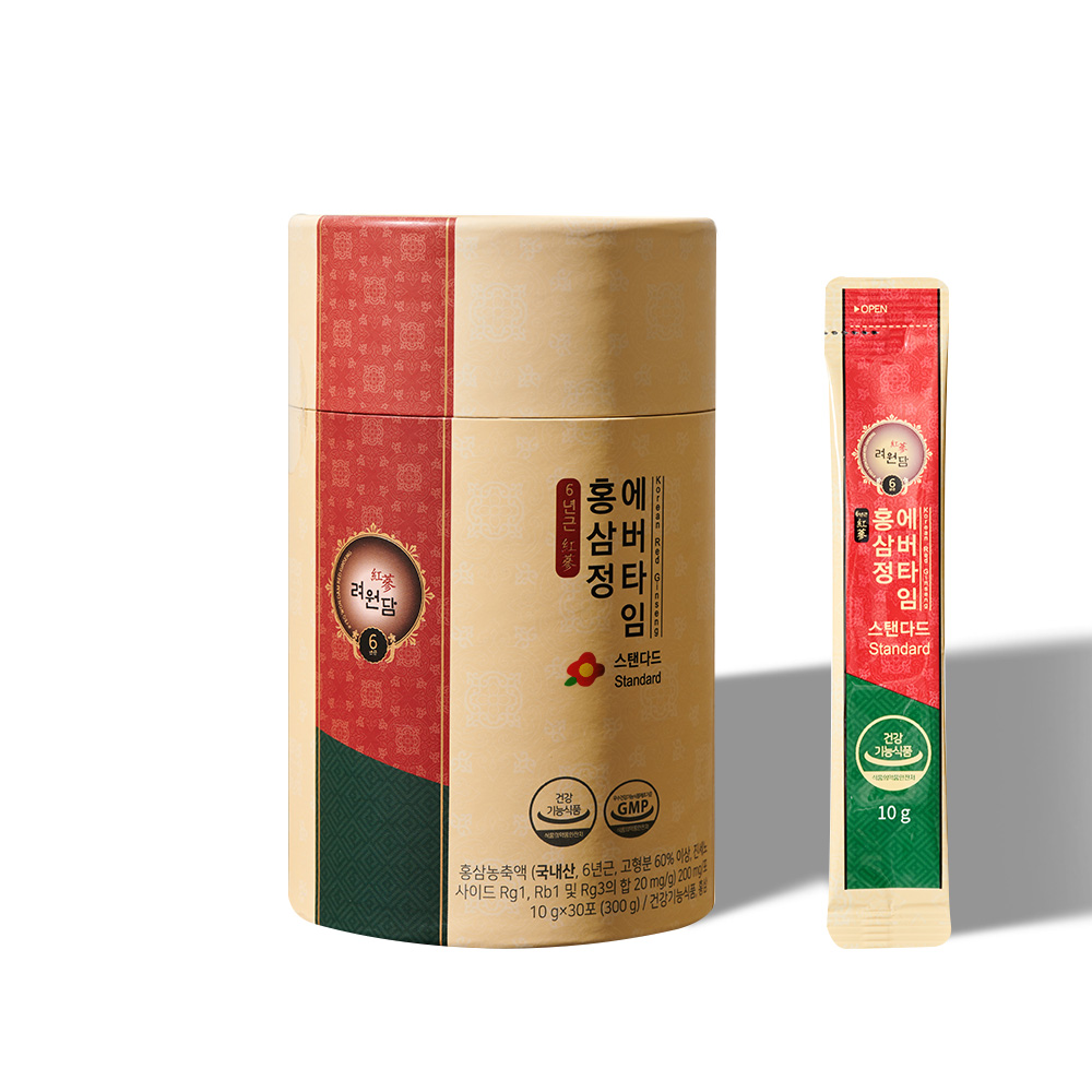 <b>려원담</b> 6년근 홍삼스틱 홍삼정 에버타임 스탠다드 10g x 30포
