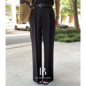 [삐뽕언니] (B-MADE/히든밴딩ver)린넨 핀턱 와이드슬랙스(5color)