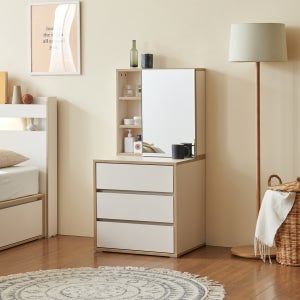 텐더 서랍화장대 안방 원룸 파우더룸 입식 미니 화장대 3단 600