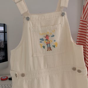 우디 멜빵 스커트 1color