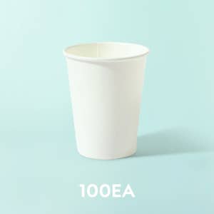 380ml 화이트 PLA 무지 종이컵 100개 카페 일회용 테이크아웃 커피