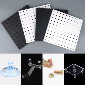 벽에 다는 타공판 페그보드 사각 타공보드 못없이 붙이는 설치 달기 수납 고리 후크 걸이 연결 고정 책상 벽면 문 유리