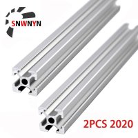 2PCS 2020 알루미늄 프로파일 6mm T 슬롯 압출 아노다이징 CNC 3D 프린터 부품