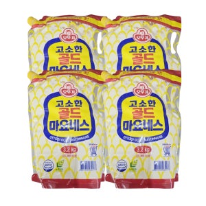 오뚜기 고소한 골드 마요네스 1박스 3.2kg X 4개 마요네즈 스파우트 대용량 식자재