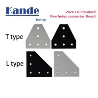 L타입 T V-CORE 3 조인트 보드 플레이트 코너 앵글 브래킷, 2020 알루미늄 프로파일, 프린터 부품, 1 개, 5 홀