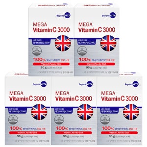 비욘드비타 영국산 비타민C 3000MG DSM 고함량 분말 가루 비타민씨 30포, 5개