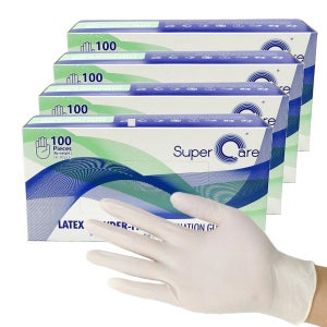 슈퍼케어 라텍스장갑 XS 100p 4개