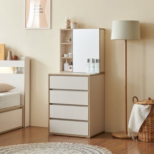 텐더 서랍 화장대 수납장 원룸 안방 파우더룸 입식 미니 화장대 4단 600