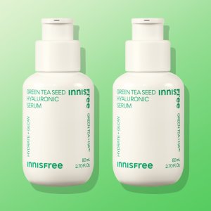 이니스프리 그린티 씨드 히알루론산 세럼 / 화잘먹 속건조 진정 앰플 80ml, 2개