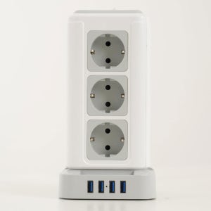 타워형 고용량 멀티탭 16구 4000W 2m 화이트 텔로 타워2세대