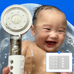 라이프미 아기 6단 수압조절 온오프 필터 샤워기 헤드 본품 절수 신생아