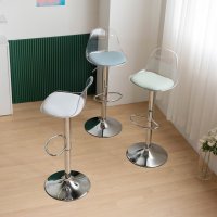 CPB059 루시드 투명 바텐 등받이 높은 바 체어 쿠션 라운지 카페 와인바 높이조절 홈바 의자