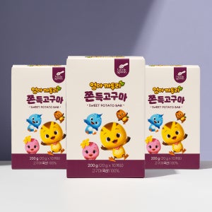 리틀스푼 엄마까투리 쫀득 고구마 국산 스틱 말랭이 아기 간식 BOX 3개