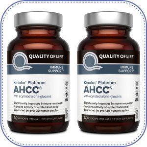 키노코 AHCC 플래티넘 버섯균 표고버섯균사체 담자균 퀄리티오브라이프 750mg 60캡슐