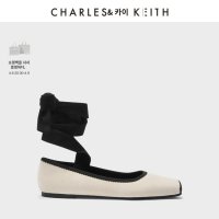 여자 발레리나 슈즈 CHARLES&KEITH23 봄 여름 신작 CK1-70380979 배색 스트랩 플랫 힐 발레 슈즈 여성화