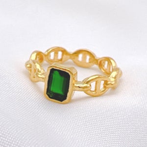 24K 순금 3.75g (1돈 한돈) 그린 오닉스 반지 샹달 패션 디자인